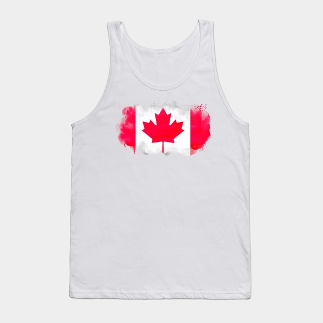 Canadian watercolor painting flag Tank Top by Mig's Design Shop